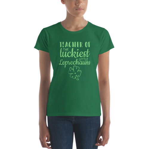 ST PATRICKS TEACHER Shirt, Womens Teach Luckiest Leprechauns Teacher St Patricks Teacher Green Shirt Teacher Holiday Tee, School St Patricks